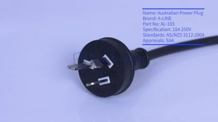 호주 LED 조명이 장착된 투명 10A 250V 연장 코드